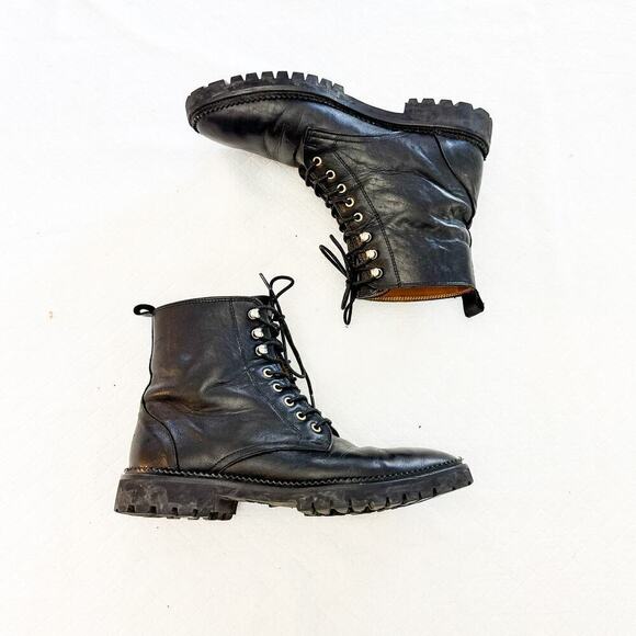 & Other Stories Black Leather Military Combat Lace Up Boots 348466 Size 6.5 EUC - Picture 7 of 7